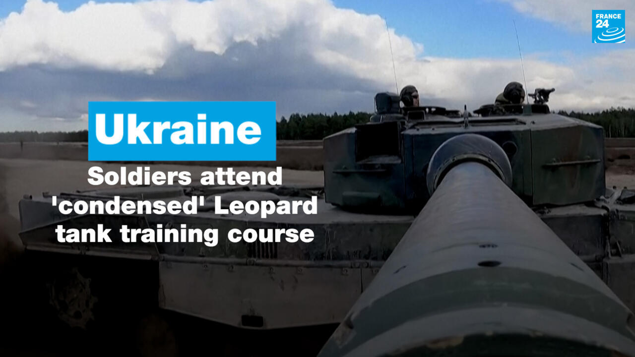 Ukrainian tank operators go through 'condensed' Leopard tank training